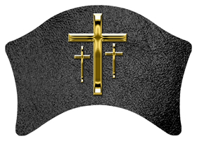 DABAN-517-GD-SH-BK Gold 3 Crosses Shimmer Black